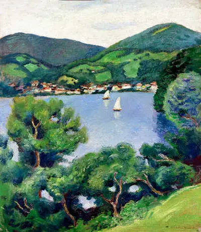 View of Tegernsee August Macke